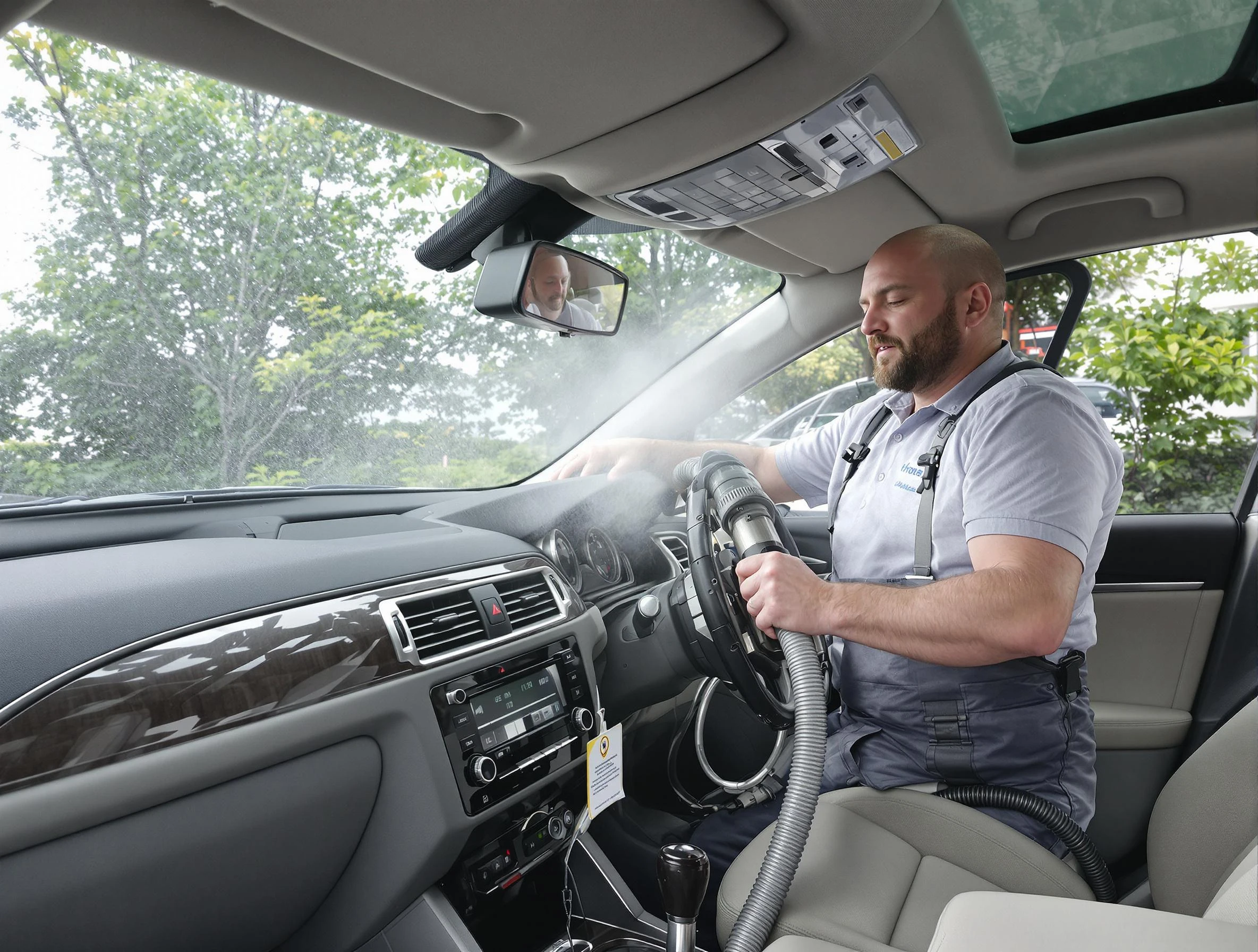 Chartiers Air Duct Cleaning specialist performing professional car duct cleaning in Chartiers